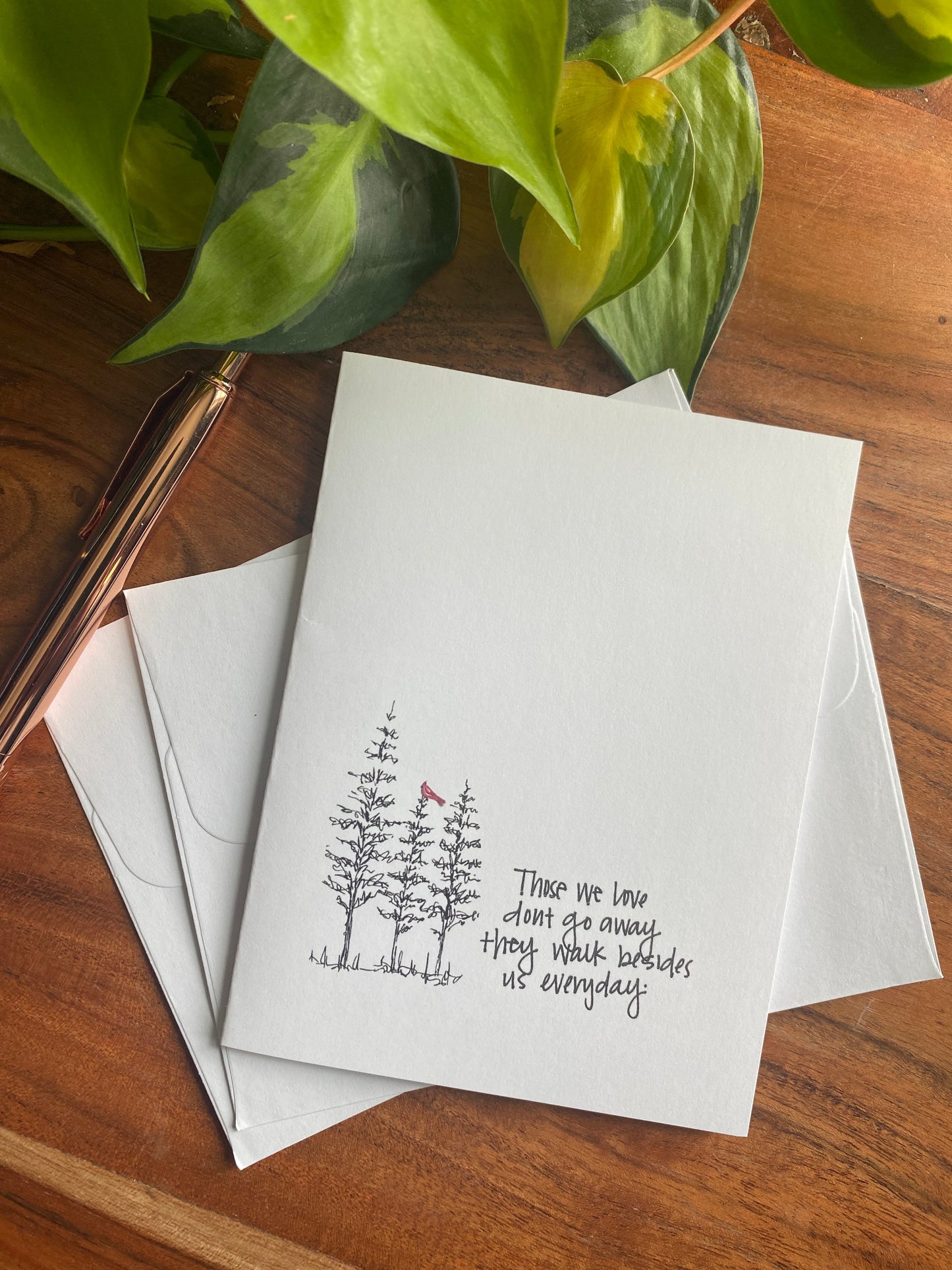 Greeting Card | Sympathy | Cardinal in Pines