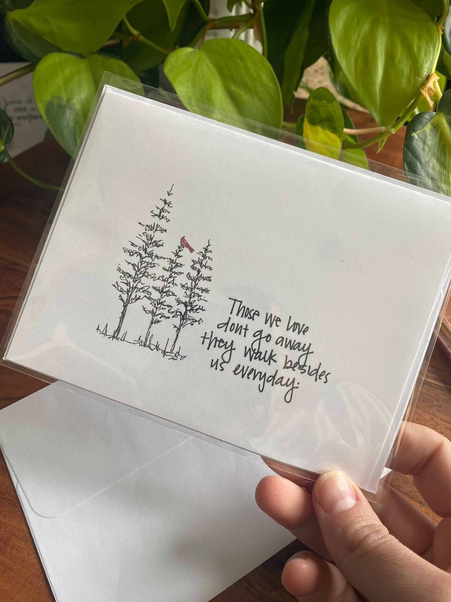 Greeting Card | Sympathy | Cardinal in Pines