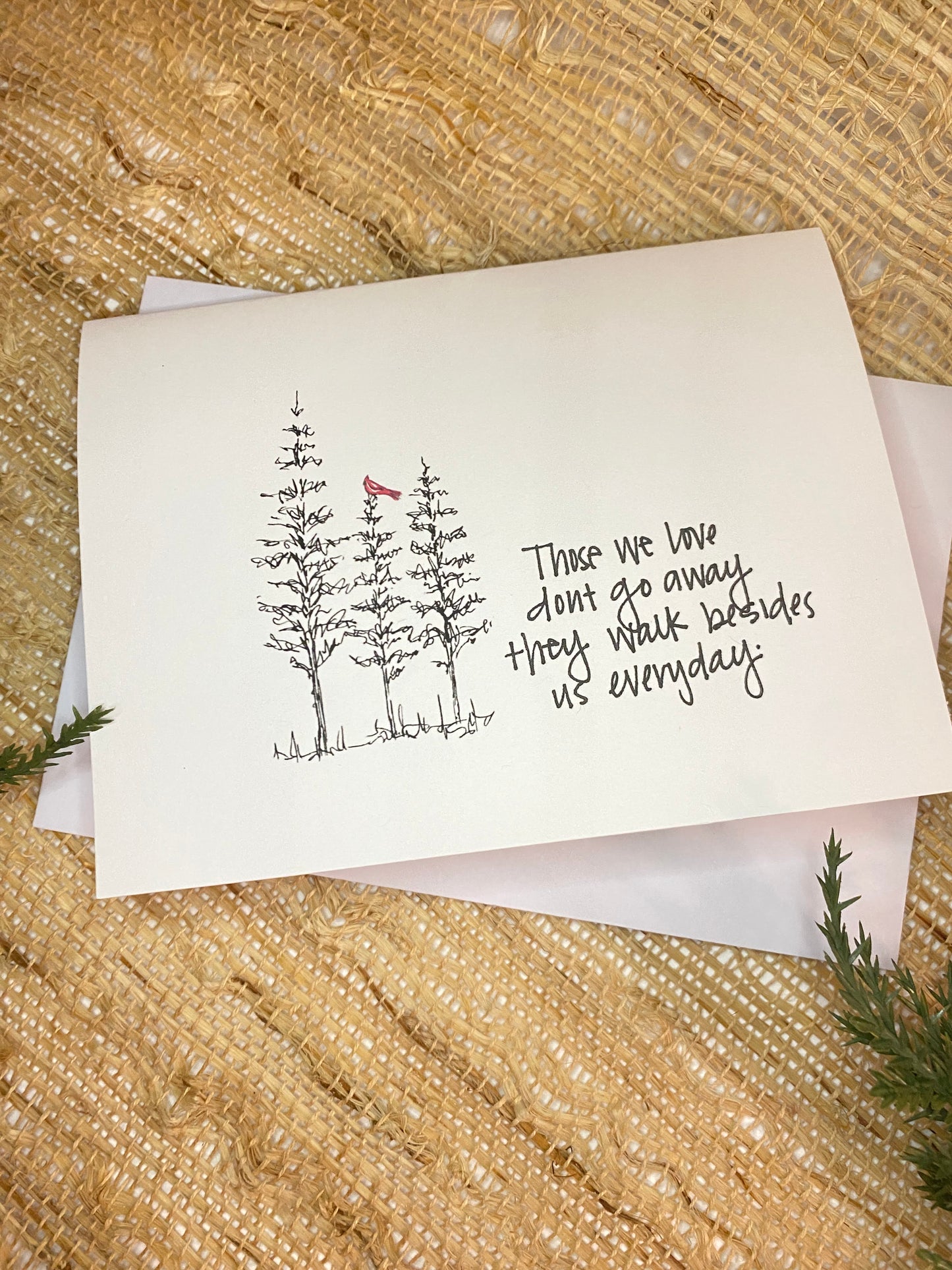 Greeting Card | Sympathy | Cardinal in Pines